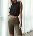 ARRIVE GUIDE Women's Cute Loose Fit Crop Top for Yoga, Gym, Casual Summer Tank, Cinched Waist, Cap Sleeve, Black XL