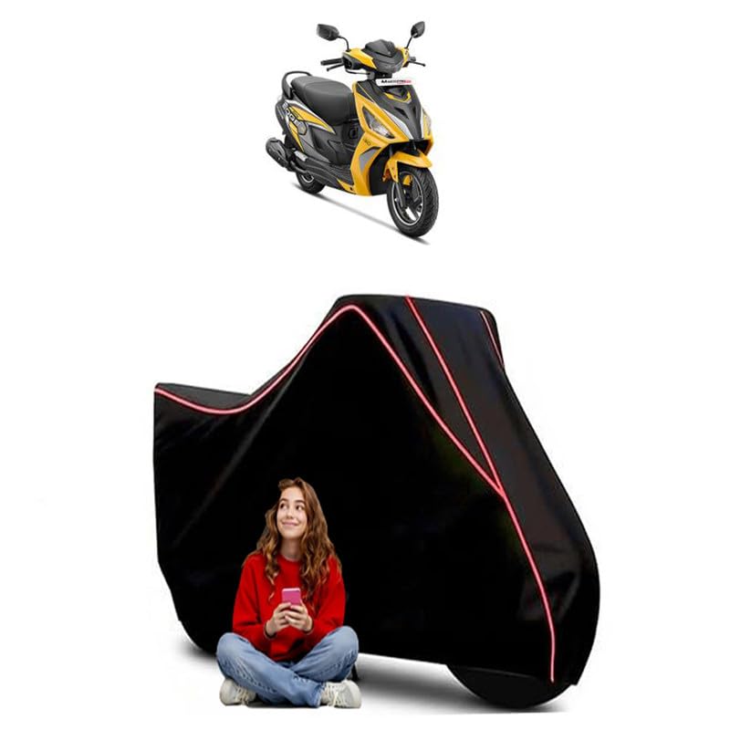 Image of Maestro Edge 125 FI Scooty Bike Cover Water Resistant Outdoor Use Universal Fit Scooters Motorcycles Heavy Duty UV Protection Dust Rain Scratch Resistant Elastic Bottom Black Blue Piping