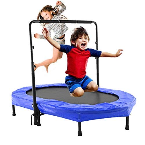 Binxin Mini Rebounder Trampoline Indoor/Outdoor with Handle for Two Kids, Parent-Child Twins Trampolines