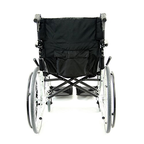 Karman Ergo Flight Ultra Lightweight Ergonomic Wheelchair | S-Style Seat Size 16" X 17" | Fixed Wheel | Frame Color Pearl Silver & Free 130 Db Black Personal Safety Alarm/Siren! #TOP3