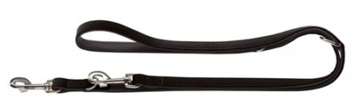 HUNTER Softie Art-Nubuk Nickel Training Lead Rope, 15 x 200 cm, Medium, Black/Nappa Black