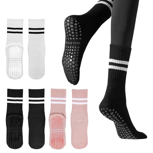 Calcetines de yoga para mujer, 35-40,3 pares de calcetines de pilates, calcetines de yoga antideslizantes para mujer, calcetines antideslizantes para pilates, calcetines antideslizantes para deportes,