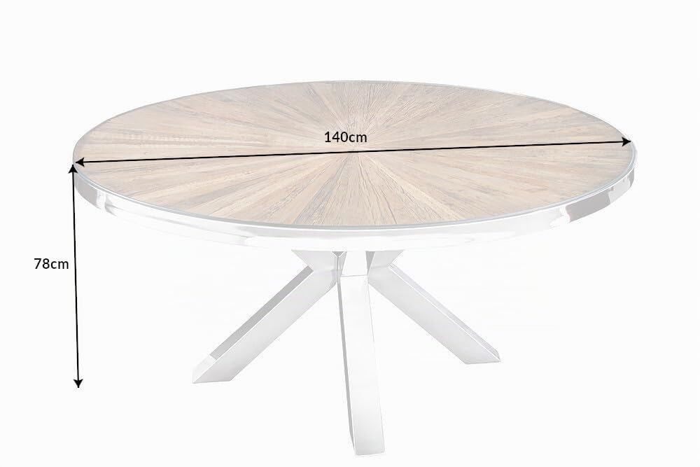 Riess Ambiente Esstisch Barracuda 140cm - braun Silber - Teakholz