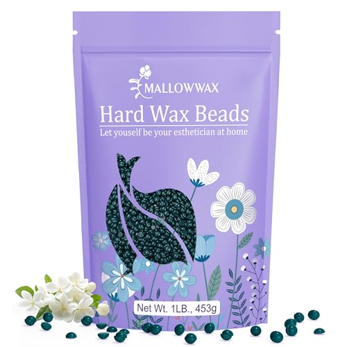 Image of Mallowwax Hard Wax Beads, 1lb Low Temp Stripless Wax For Sensitive Skin, For Coarse And Short Hair, Bikini, Underarms, Legs And Body