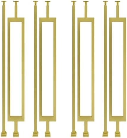 Gold Wrought Iron Stair Balusters - 3x3cm Square Rust-Resistant Spindle Set for Indoor/Outdoor Staircases - Adjustable Angle, Durable & Stylish Stair Spindles