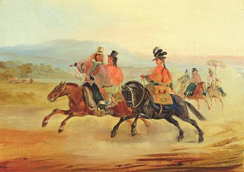 Impression d'art sur toile Cavaliers chiliens Rugendas déco murale 60x90cm