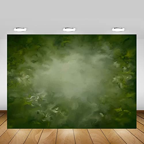 Portrait photo sans pli grâce au fond vert abstrait en vinyle