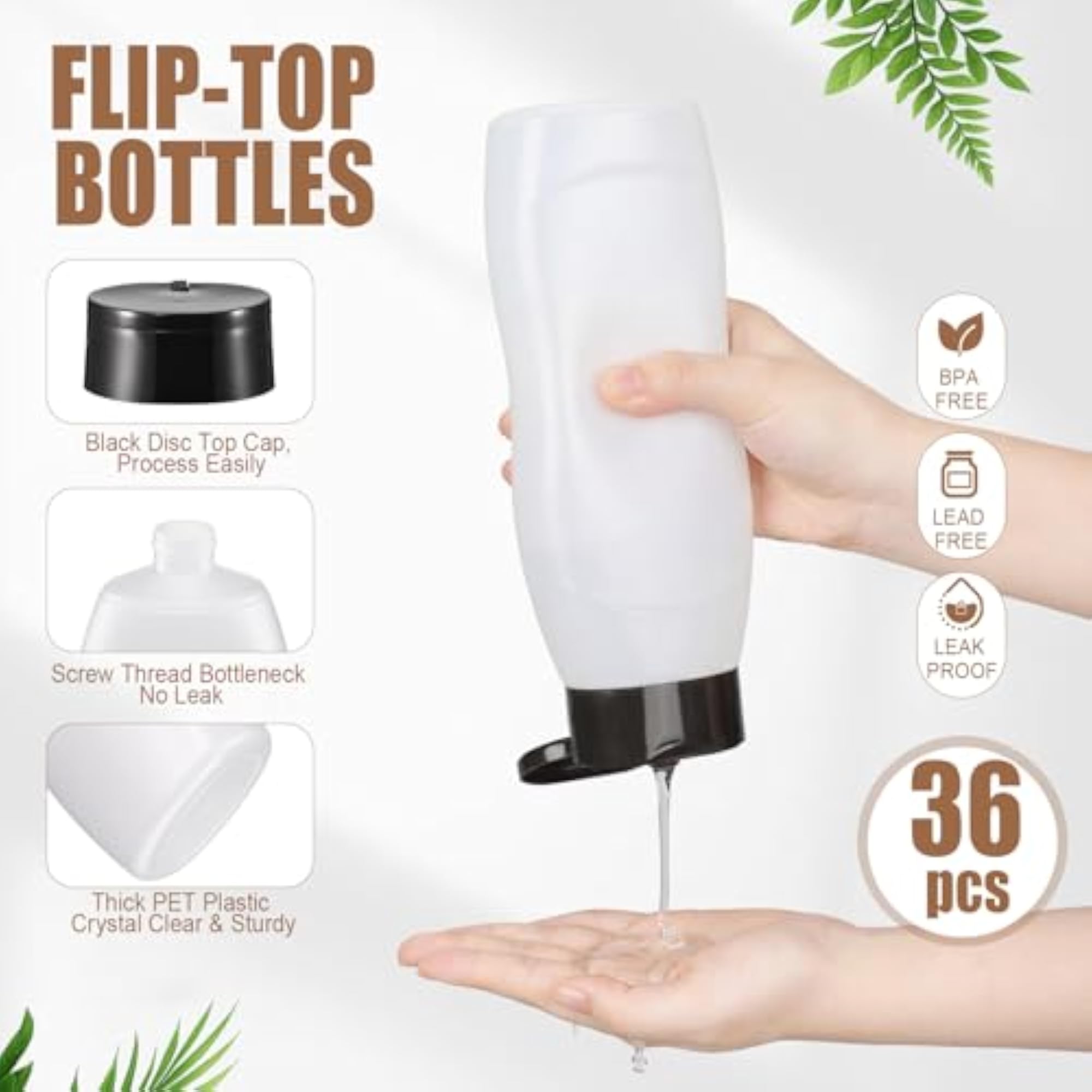 36 Pcs 25 oz Large Empty Dispensing Bottles