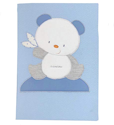 Couverture lit brodée piquet coton bleu clair drap de lit enfant Andy & Helen 3/501cd03 c