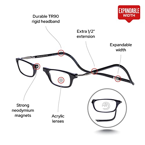 Clic Black Expandable Xxl Reading Glasses, Black +2.50 #TOP2