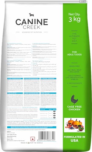 Image of Canine Creek Ultra-Premium Adult Dry Dog Food 3kg | Chicken Flavour | Healthy Muscle Development | Dental Health | Healthy Immune System | Long & Healthy Life