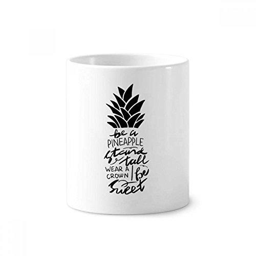 Cadeau mug ananas céramique 350 ml pot à pinceaux maquillage