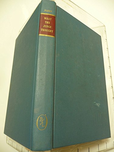 What the Judge Thought. B001LVG2TA Book Cover