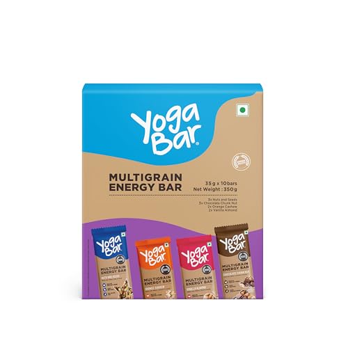 Yogabar Multigrain Energy Bars, 30 Bars | Healthy Diet with Fruits, Nuts, Oats and Millets | Gluten Free and High Protein | Packed with Chia and Sunflower Seeds