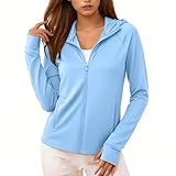 Women Sun Shirts UPF 50+ Lightweight Jacket Hoodie Zip...