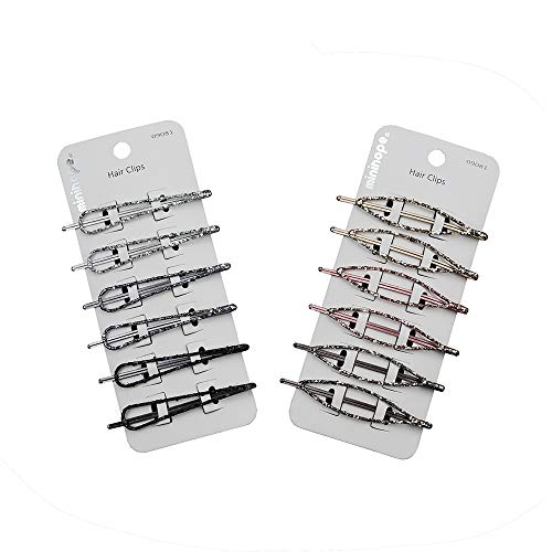 minihope Haarnadeln für Damen, glitzernde Haarnadeln für Mädchen, 2 Stile, 6 Farben, 12 Stück (1 Stück) Cover