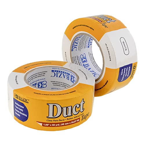 Image of BAZIC PRODUCTS White Duct Tape, 1.88 in x 60 Yd | aggressive adhesive that tears by hand for repairs