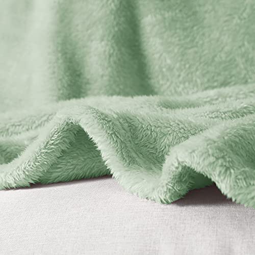 Whale Flotilla Plush Faux Fur Throw Blanket For All Seasons, Super Soft Breathable Fluffy Fleece Blanket For Couch/Sofa/Camping/Travel, Extra Large And Lightweight, 50X70 Inch, Light Green #TOP6