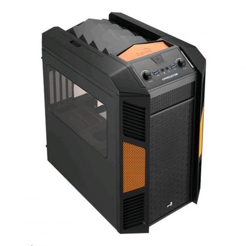 Xpredator Cube Mini Tower Computer Case with 6 Fan Controller, Fits Micro-ATX Motherboard and up to 2 x 280mm Radiators, 16 Pounds (Orange)