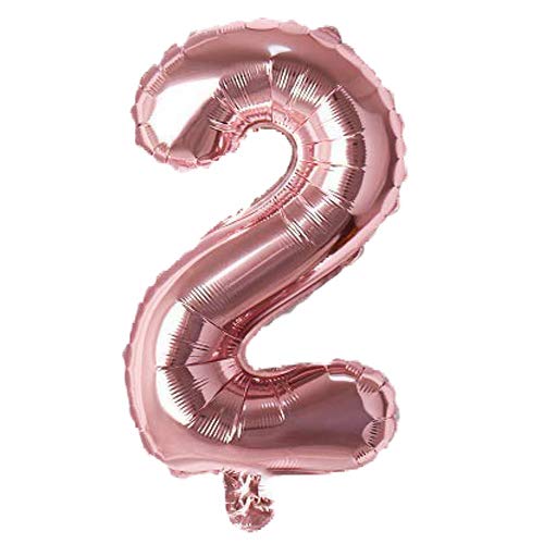 Image of Rozi Decoration 16 Inch Rose Gold 2nd Number Foil Balloon Helium Supported Pack of 1 Pcs | 2 Balloon for Birthday | 2nd Anniversary Decoration Items