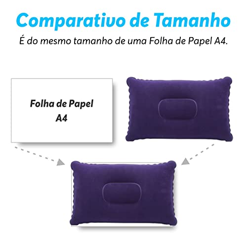Travesseiro Almofada Inflável Viagem Avião Ônibus Barraca de Camping Acampamento Trilha Tenda Passei