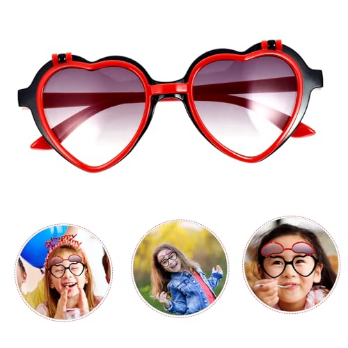 1pair Heart-shaped Sunglasses for Boy Girl Adorable Cartoon Design for Boys and Girls for Parties Festivals and Cosplay Ages Comfortable Fit and Vibrant Colors2