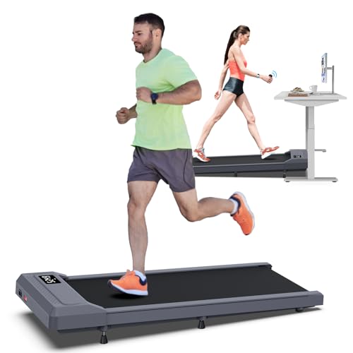 COZYINN Walking Pad Treadmills Home, 10% Incline Under Desk Treadmill 265lbs Capacity, Portable Treadmill for WFH Small Space, Smart Voice/Remote/App Control, Works with Kinomap Apple Health