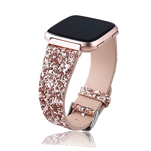 Correa de Fitbit en cuero con brillo DOITOOL elegante para pulsera de reloj 5