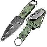 CIZPIROK 6.7 Inch EDC Small Tactical Fixed Blade Knife with Sheath and Clip, Full Tang Survival Knives for Men and Women, Camping Hiking Hunting Tools