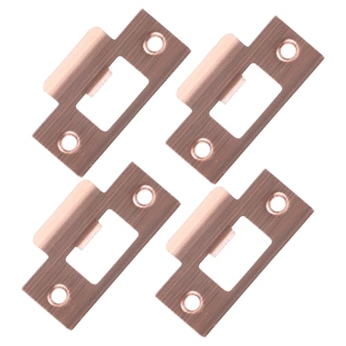 Lurrose 4 piezas Placas Guía de Cerradura Inoxidable para Refuerzo de Puerta para Puertas de Madera con Acabado Antiguo Duraderas y Resistentes para Seguridad Cerraduras