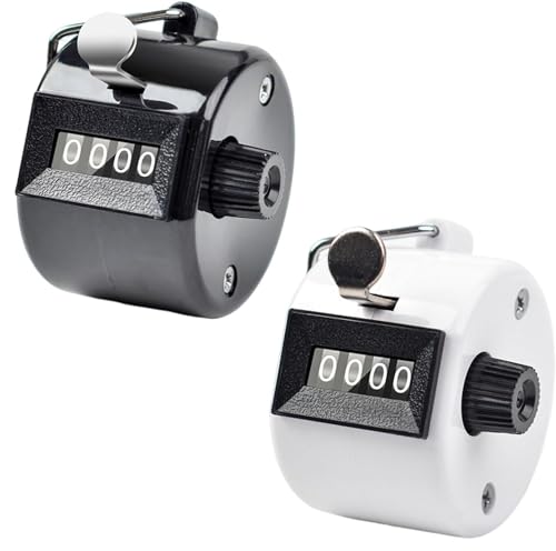 Contador De Click,Contador Manual Mecanico,Contador De 4 Dígitos,2 Piezas Contador Manual De 4 Dígitos,Contador De Clicker De Mano,Contador De Clicker De 4 Dígitos,Para Golf,Deporte,Entrenador,Escuela