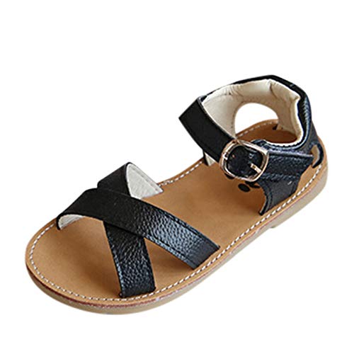 Zapatos de punto de bebé bebé sandalias de bebé zapatos de goma niñas sólido niños sandalias antideslizantes zapatos de bebé sandalias 35, Negro , 3.5 años