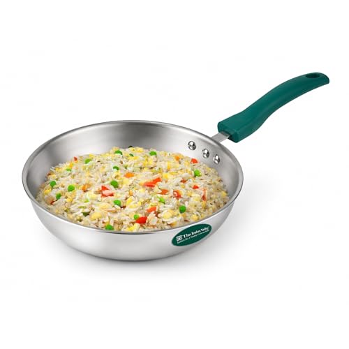Image of The Indus Valley Stainless Steel Impact Bonded Fry Pan 24cm / 2.1 litres | 3-Layer Thick Bottom | Induction-Friendly Cookware | Heat-Resistant Handle | Toxin-Free | No Chemical Coating