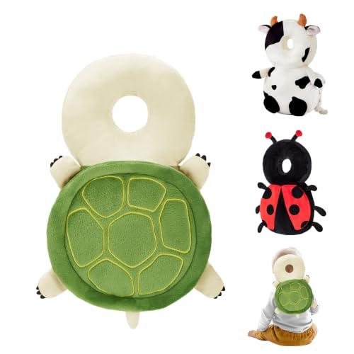 Baby Head Back Protector Backpack Toddler Safety Protector Cushion Pad Soft, Adjustable and Lightweight Design for Safe Walking and Crawling Toddlers Girls and Boys(Turtles)