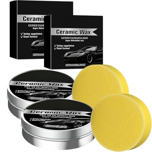 2SET Titanium Ceramic Wax Cream, 2025 Strong Protection Car Coating Polishing Wax, Auto Car Scratch Repair Remover Paste Polish Vehicle Paint Care, Strong Protection Car Coating Polishing1