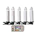 Qicai H Flameless LED Taper White Candles Battery Operated, with Remote (Timer, Flickering Light, Multi Color Option), Suitable for Home,Votive,Wedding Decor,Christmas Day,Parties, 4 Inch, Set of 5