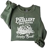 quyaosy What Excellent Boiled Potatoes Sweatshirt Exemplary Vegetable Hoodie Potatoes Lover Shirt Long Sleeve Green