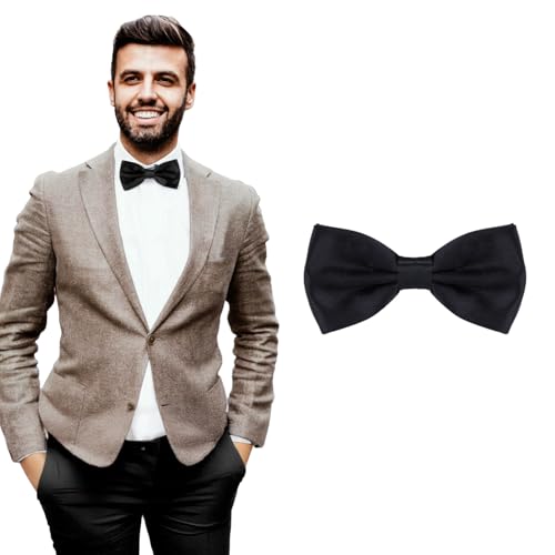 DonDon Schwarze Fliege bzw. Schleife mit Haken - bereits gebunden und verstellbar