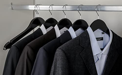 TOPIA HANGER Wooden Coat Hangers 30 Pack, Black Wood Suit Hangers with Non Slip Pants Bar, 360° Swivel Hook and Shoulder Notches for Camisole, Jacket, Pants, Smooth Finish Clothes Hangers -CT34B30 by TOPIA HANGER - Image 7