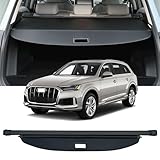 Cargo Cover Compatible with 2017-2024 Audi Q7 Retractable Rear Trunk Cover Trunk Security Cover Shielding Shade Privacy Screen Cover Q7 Cargo Cover 2017 2018 2019 2020 2021 2022 2023 2024