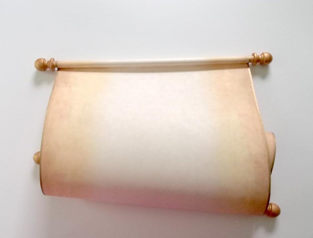 Aged Blank Scroll with Gold Details – Rustic Vintage Style Paper Scroll for Crafts, Notes, Invitations, or Art Projects, (11x19 paper, 1 scroll)