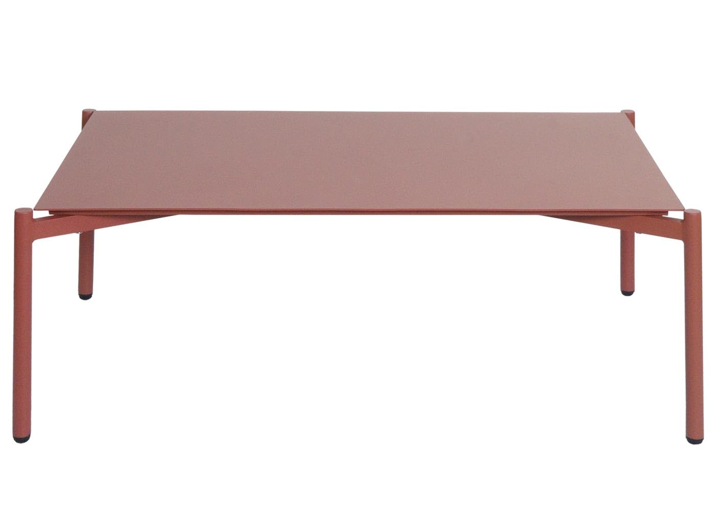 Mendler Aluminium-Gartengarnitur HWC-O11, Outdoor 3-Sitzer Sitzbank Sessel Sofa, Olefin (205 g/m²) - terrakotta Polster beige