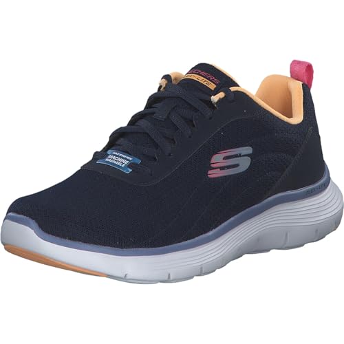 Skechers Flex Appeal 5.0, Zapatillas de Deporte Mujer, Malla Azul Marino Multi Trim, 39 EU