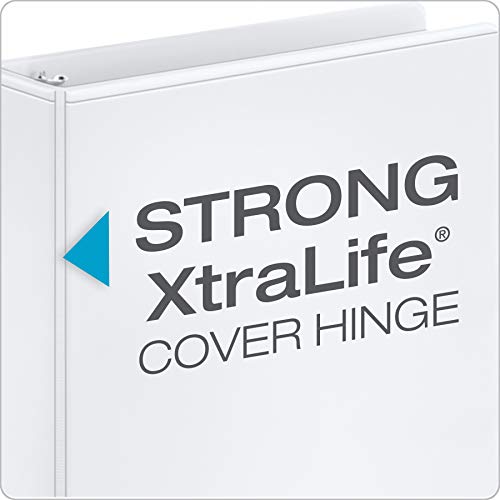 Cardinal Economy 3-Ring Binders, 4", Slant-D Rings, Holds 835 Sheets, Clearvue Presentation View, Non-Stick, White, Case Of 6 (90781) #TOP2