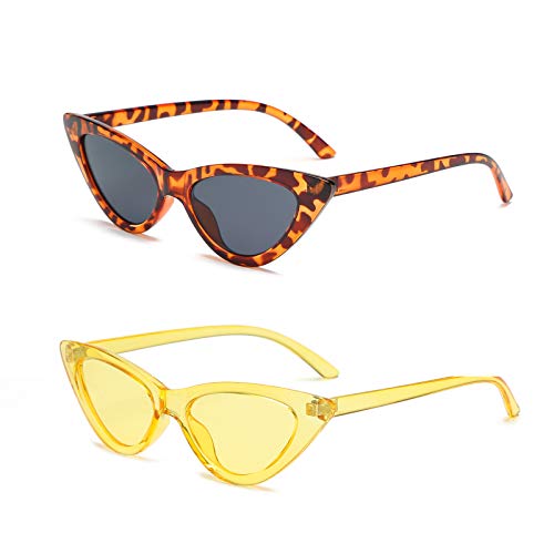 Image of Retro Vintage Narrow Cat Eye Sunglasses for Women Clout Goggles Plastic Frame