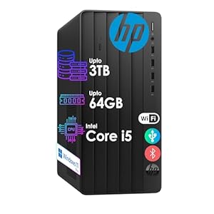 HP Desktop Tower Pro | Intel Core i5 (6-Core Turbo-Boost 4.4GHz) Processor | 64GB RAM, 2.0TB Storage | Wi-Fi, Bluetooth | HDMI, USB, VGA, DVD-W, RJ-45| Keyboard & Mouse Included| Wins 11 Pro