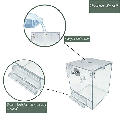 Image of PINVNBY Bird Bath Box,Parrot No-Leakage Bathtub for Cage Hanging Tube Shower Box Cage Accessory with Water Injector and Balls Toys for Small Pet Birds Canary Lovebirds Budgies(6 Pcs)