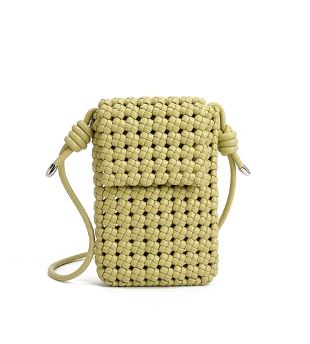 Image of myfriday Mini Quilted Crossbody Purse, Chain Strap Summer Shoulder Bag | Metal ball chain adjuster, snap closure and lightweight phone pouch add cute summer carry for holidays and shopping