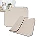 Sinland Microfiber Dish Drying Mats Countertop Mat For Dishes Kitchen Super Absorbent 16Inch X 18Inch Beige 2 Pack