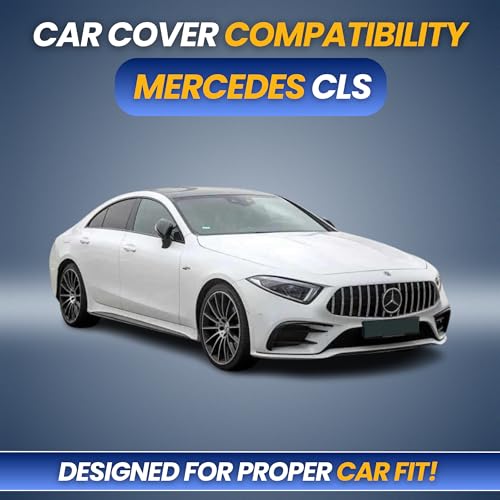 Image of Premium 100% Waterproof Car Cover for Mercedes CLS Model | All-Weather, UV & Dust Protection | Heavy-Duty 3-Layer Fabric | Custom Fit with Mirror & Antenna Pockets | Navy Blue